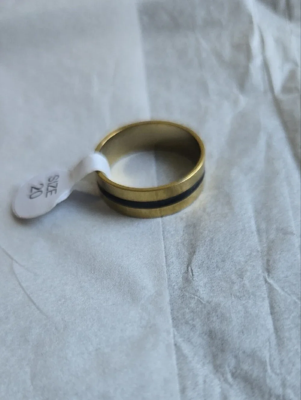 Gold and Black Men’s Dual-Stripe Ring/Band